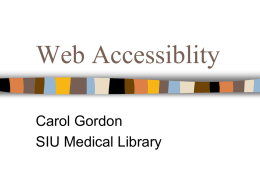 Web Accessiblity - Southern Illinois University School of