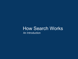 Understanding Search Engines - Cambridge Nationals ict