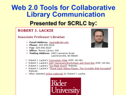 Web 2.0 Tools for Collaborative Library Communication