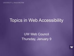 Topics in Web Accessibility