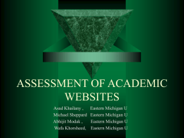 ASSESSMENT OF ACADEMIC WEBSITES