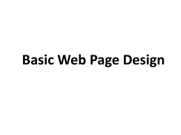 Introducing Basic Web Page Design