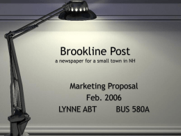 PowerPoint Presentation - Brookline Post a small town