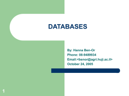 Databases - huji.ac.il