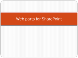 Web parts for SharePoint - SharePoint Bruger Gruppe