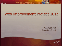 Web Improvement Project - Mt. San Antonio College