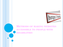 Methods of making websites accessible to people with