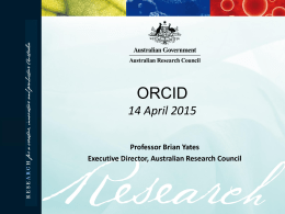 ORCID 14 April 2015 - Australian National Data Service