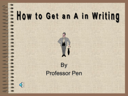 How to Get an “A” in Writing