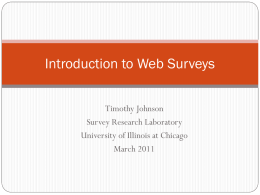Introduction to Web Surveys - Survey Research Laboratory