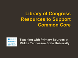 CCSS and Library Analysis Tools