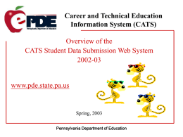 CATS Presentation 10/25/00 - NACTEI: National Association