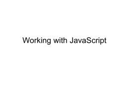 Working with JavaScript - California State University