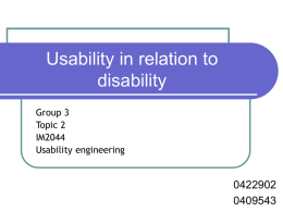 Usability in relation to disability