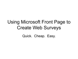 Using Microsoft Front Page to Create Web Surveys