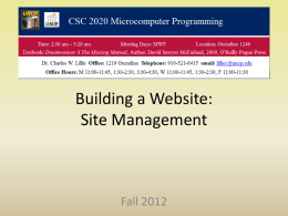 Web Site Design - University of North Carolina at Pembroke