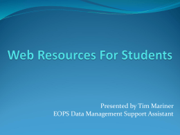 Web-Based Resources For Students