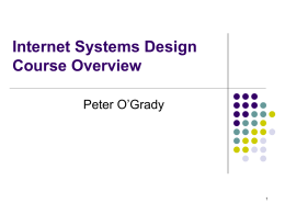 Internet Systems Design