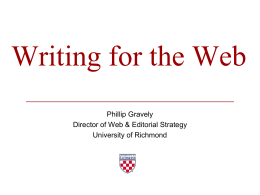 Writing for the Web - College Communicators Association of