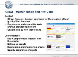 Master Thesis in Web Archiving