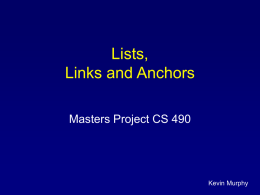 Lists, Links and Anchors