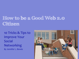 How to be a Good Web 2.0 Citizen