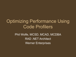 Optimizing Performance Using Code Profilers