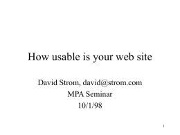 How usable is your web site