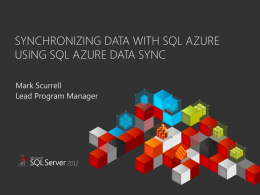 Synchronizing Data With SQL Azure Using SQL