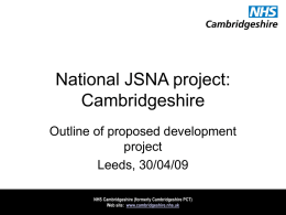 National JSNA project: Cambridgeshire