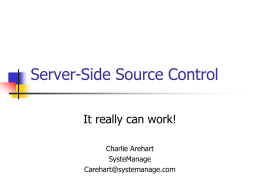 Server-Side Source Control - MD ColdFusion User's Group