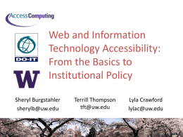 Web and Information Technology Accessibility: From the