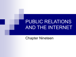 PUBLIC RELATIONS AND THE INTERNET