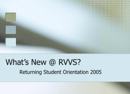 What’s New @ RVVS?