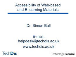 TechDis: Accessibility and Usability Presentation