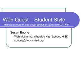Web Quest – Student Style