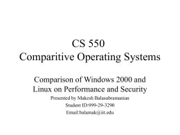CS 550 - IIT Computer Science Department