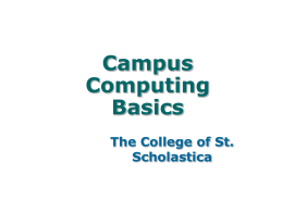 Campus Computing Basics - The College of St. Scholastica