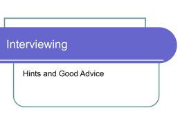 Interviewing - Writing Program