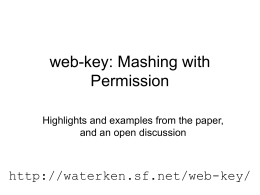 web-key: Mashing with Permission