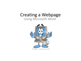 Creating a Webpage
