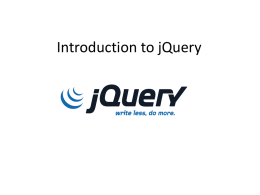 Intro to jQuery