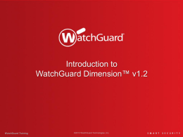 Introduction to WatchGuard Dimension v1.2