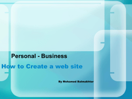 How to Create a web site