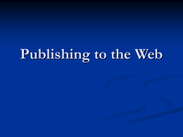 Publishing Your Webpage
