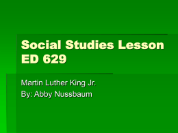Social Studies Lesson ED 629