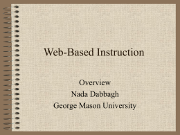 Web-Based Instruction - Gmu