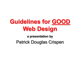 Principles of GOOD Web Design