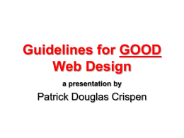 Guidelines for good web design