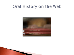 Oral History on the Web - Southwest Oral History Association
